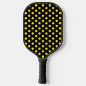Solid Black with Bright Yellow Dot Style Pickleball Paddle (Achterkant)