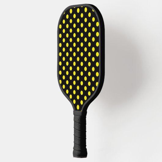 Solid Black with Bright Yellow Dot Style Pickleball Paddle (Links)
