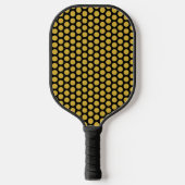 Solid Black with Metallic Gold Dot Style Pickleball Paddle (Voorkant)