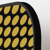 Solid Black with Metallic Gold Dot Style Pickleball Paddle (Links Detail)