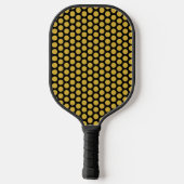 Solid Black with Metallic Gold Dot Style Pickleball Paddle (Achterkant)