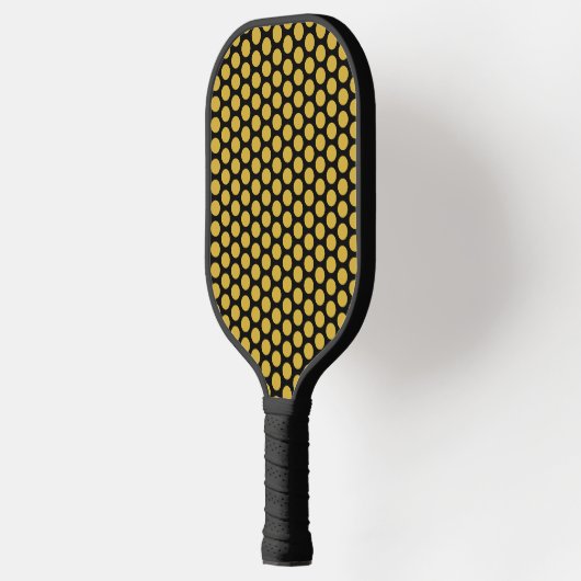Solid Black with Metallic Gold Dot Style Pickleball Paddle (Links)