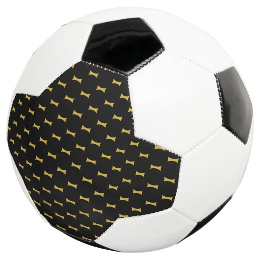 Solid Black with Metallic Gold Mark Style Voetbal (Drie kwart)