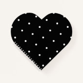 Solid Black with White Dot Style Heart Shaped Notitieboek (Voorkant)