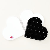 Solid Black with White Dot Style Heart Shaped Notitieboek (Binnen)