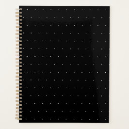Solid Black with White Dot Style Planner