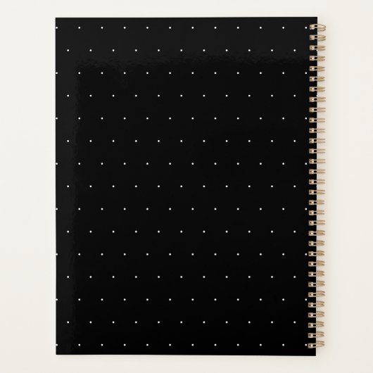 Solid Black with White Dot Style Planner (Achterkant)