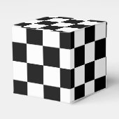 Solid Black with White Square Pattern Classic Bedankdoosjes (Voorkant Zijde)