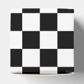 Solid Black with White Square Pattern Classic Bedankdoosjes (Bovenkant)