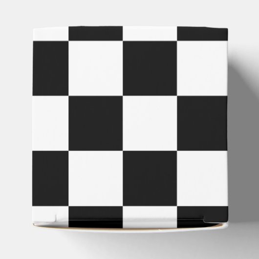 Solid Black with White Square Pattern Classic Bedankdoosjes (Bovenkant)