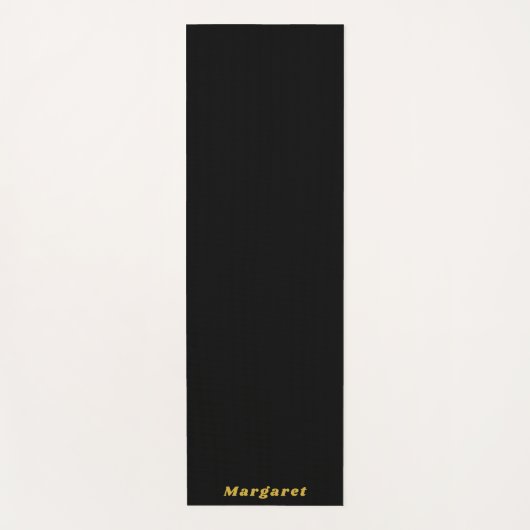 Solid Black Yoga Mat with Your Name in Style (Voorkant)