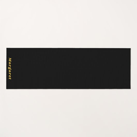 Solid Black Yoga Mat with Your Name in Style (Voorkant (horizontaal))