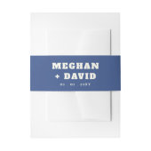 Solid Blue Bruiloft Uitnodigingen Wikkel (Voorkant Voorbeeld)