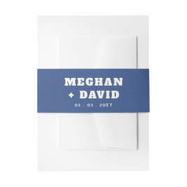 Solid Blue Bruiloft Uitnodigingen Wikkel