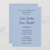 Solid Blue Wedding-uitnodigingen Kaart (Voorkant / Achterkant)