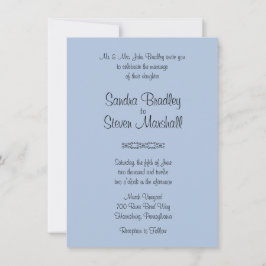 Solid Blue Wedding-uitnodigingen Kaart