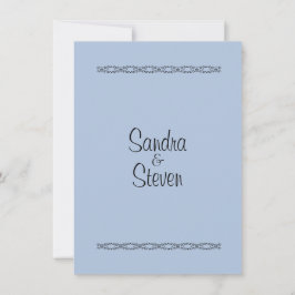 Solid Blue Wedding-uitnodigingen Kaart