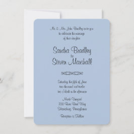 Solid Blue Wedding-uitnodigingen Kaart
