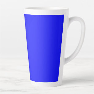 Solid Bright Blue Color Minimalist Plain Latte Mok