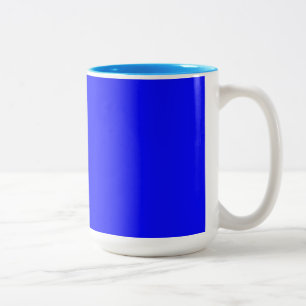 Solid Bright Blue Color Minimalist Plain Tweekleurige Koffiemok