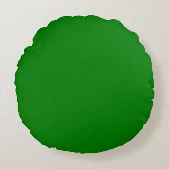 Solid bright green rond kussen (Voorkant)