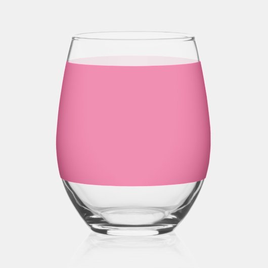 Solid Bright Roe Pink Glass Wijnglas Zonder Voet (Voorkant)
