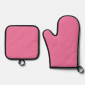 Solid Bright Rose Pink Oven Mitt Set (Voorkant)