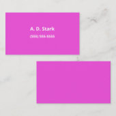 Solid Bright Roze minimalistische Visitekaartjes (Voorkant / Achterkant)