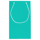 Solid bright turquoise klein cadeauzakje (Achterkant)