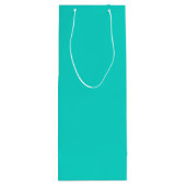 Solid bright turquoise wijn cadeautas (Achterkant)