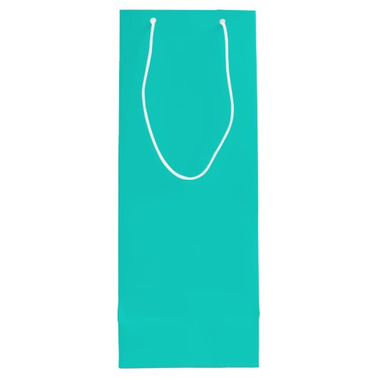 Solid bright turquoise wijn cadeautas (Achterkant)
