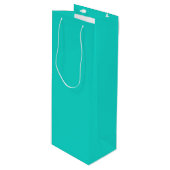 Solid bright turquoise wijn cadeautas (Voorkant Gekanteld)