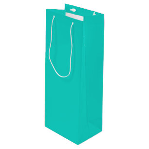 Solid bright turquoise wijn cadeautas
