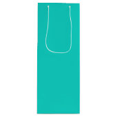 Solid bright turquoise wijn cadeautas (Voorkant)