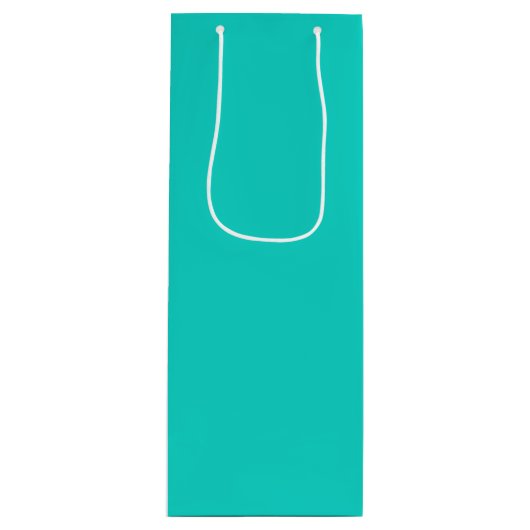 Solid bright turquoise wijn cadeautas (Voorkant)