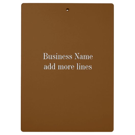 Solid Brown Business Klembord (Achterkant)