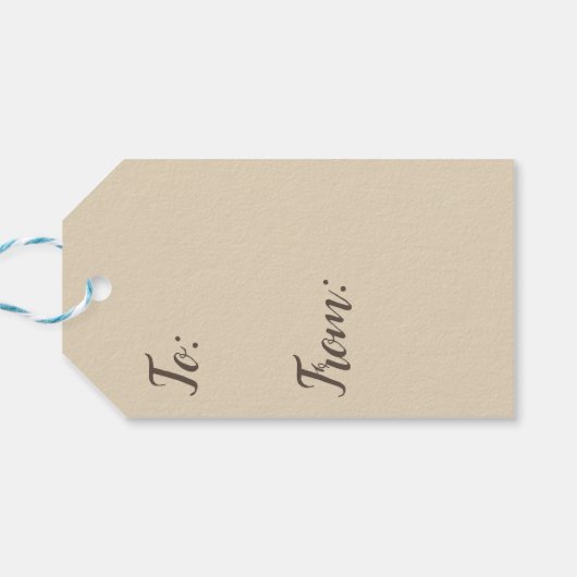 Solid Brown Gift Label Cadeaulabel (Achterkant Horizontaal)