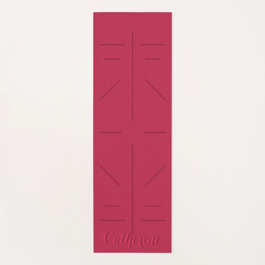 Solid Burgundy Lined Yoga Mat (Voorkant)