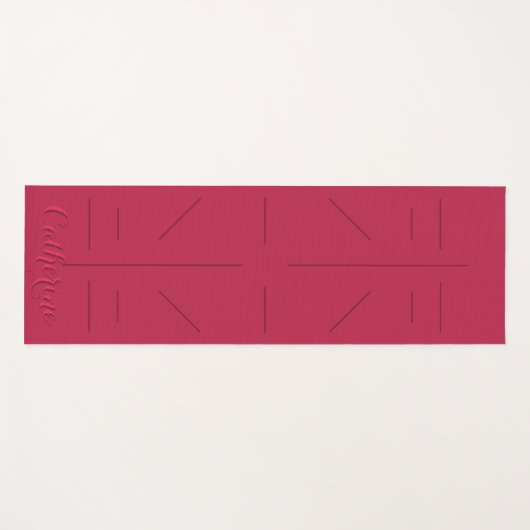 Solid Burgundy Lined Yoga Mat (Voorkant (horizontaal))