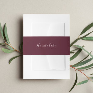 Solid Burgundy Wedding Uitnodigingen Wikkel