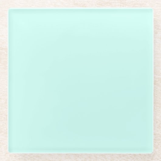 Solid cameo green mint soft turquoise glazen onderzetter (Voorkant)