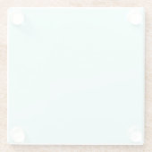 Solid cameo green mint soft turquoise glazen onderzetter (Achterkant)