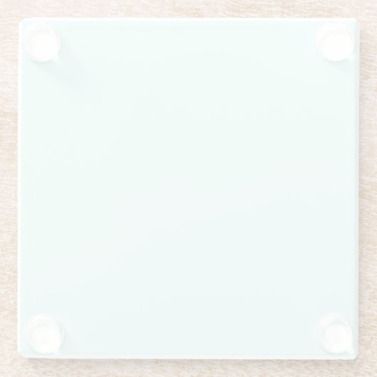 Solid cameo green mint soft turquoise glazen onderzetter (Achterkant)