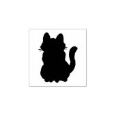 Solid Cat Kitten Animal Silhouette Outline Rubberstempel (Afrduk)
