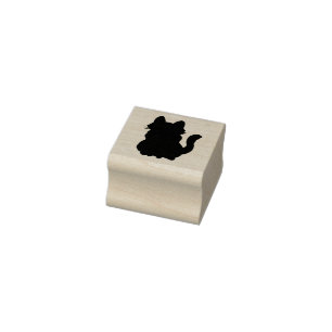 Solid Cat Kitten Animal Silhouette Outline Rubberstempel