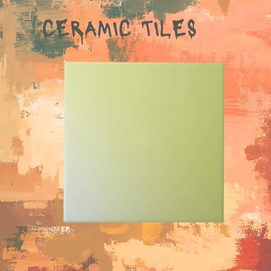 Solid Celery Green Ombre Ceramic Tile Tegeltje