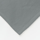 Solid Charcoal Gray Navy Blue Ribbon Name Monogram Fleece Deken (Hoek)