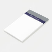 Solid Charcoal Gray Navy Blue Ribbon Name Monogram Post-it® Notes (Schuin)