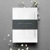 Solid Charcoal Off-Black, speciaal gepersonaliseer Uitnodigingen Wikkel