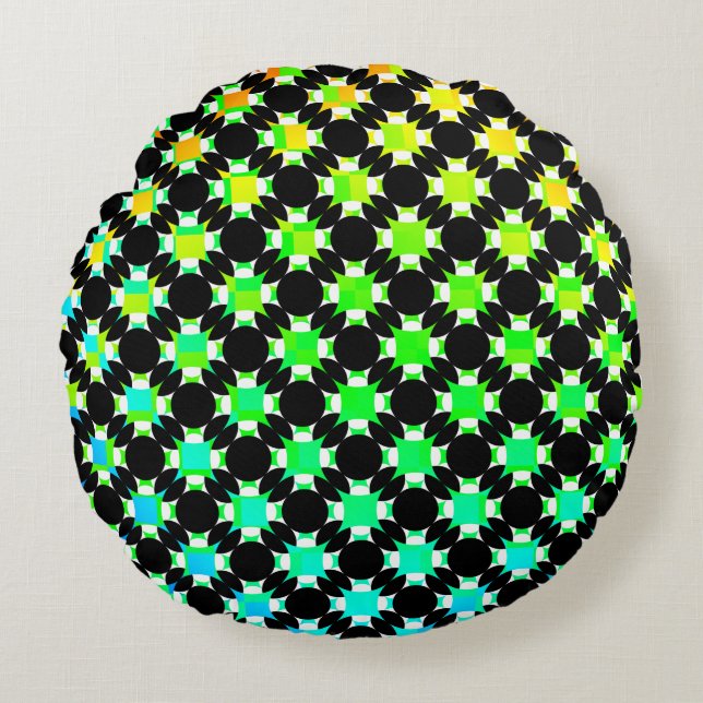 Solid Circle Cross van Kenneth Yoncich Rond Kussen (Voorkant)